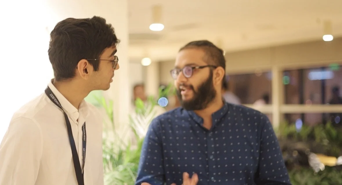 A conversation with a mentor at Conquest.