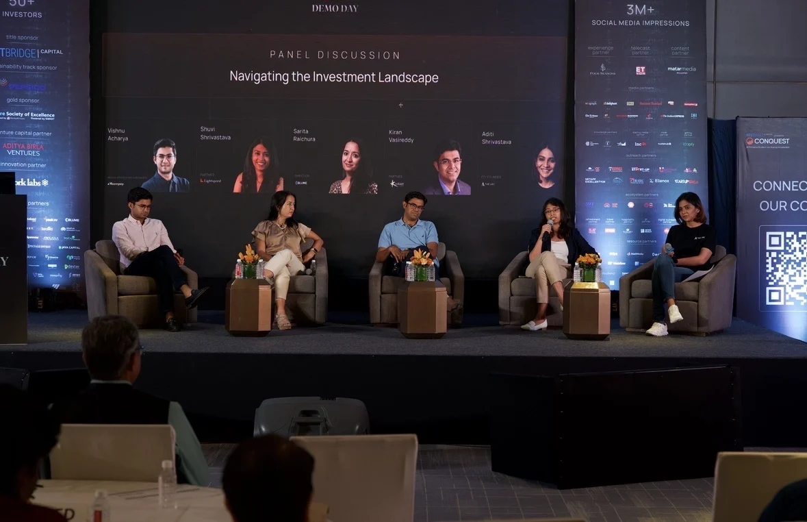 Panel discussion at Conquest demo day.